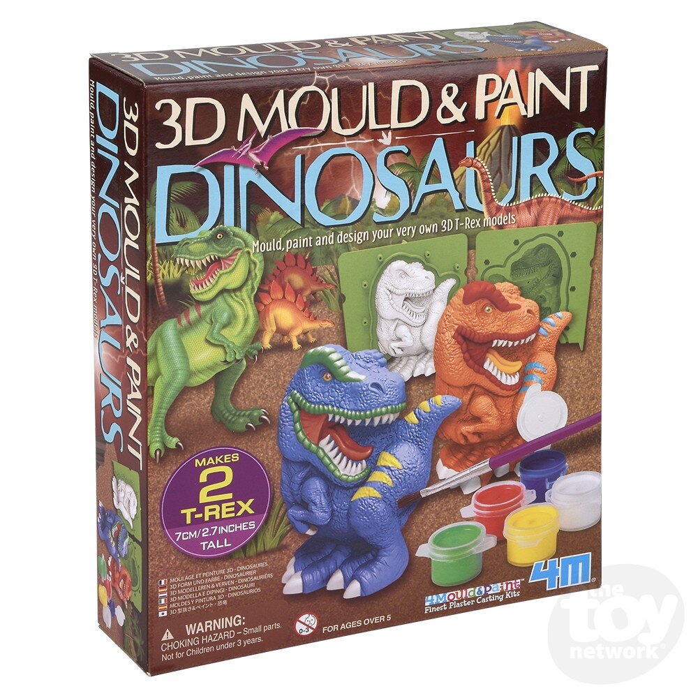 The Toy Network-3D Mould & Paint - Dinosaurs-4M-04777-Legacy Toys