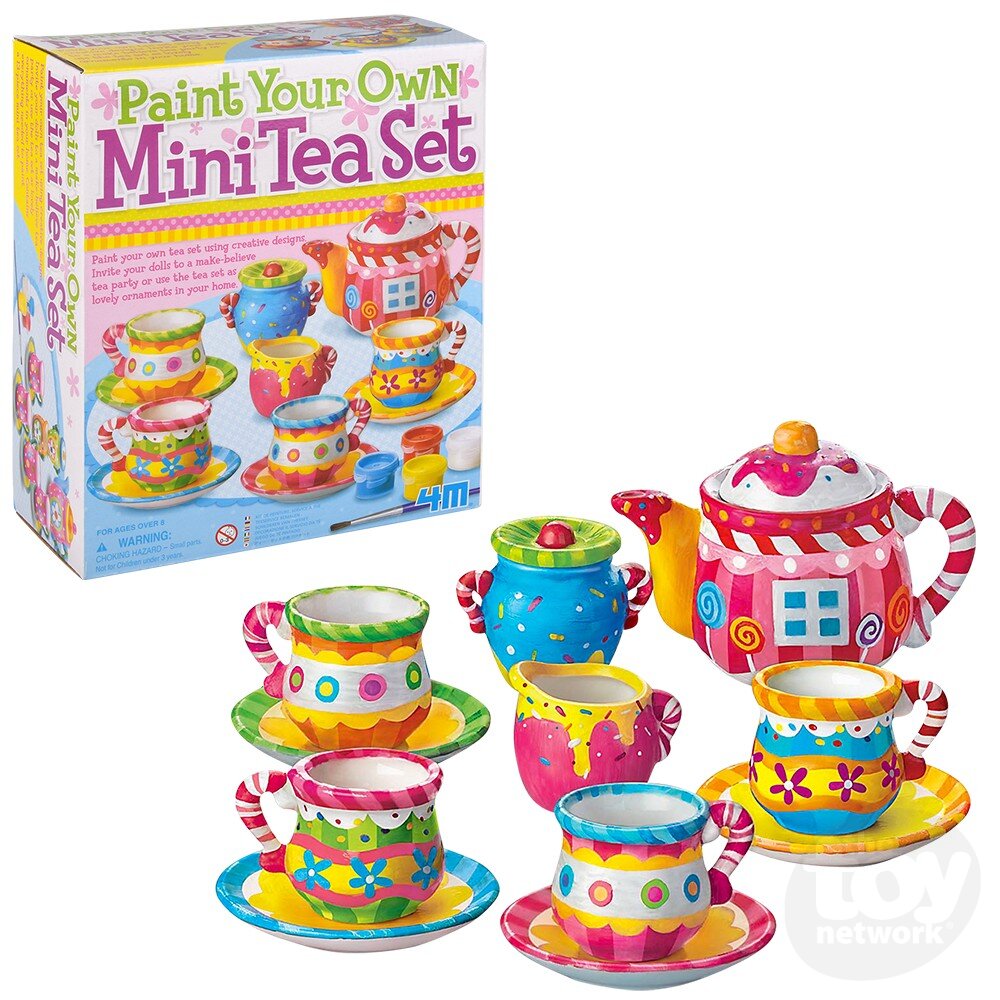 The Toy Network-Paint Your Own Mini Tea Set-4M-04541-Legacy Toys