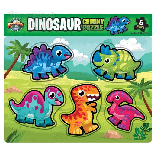 The Toy Network-6 Piece Chunky Dinosaur Theme Wooden Puzzle-AG-CHDIN-Legacy Toys