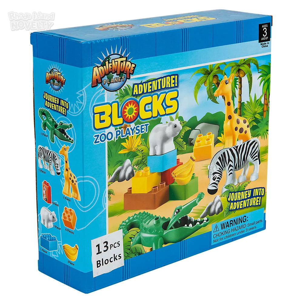 The Toy Network-Blocks 13 Piece Zoo Block Set-AM-BBZSM-Legacy Toys