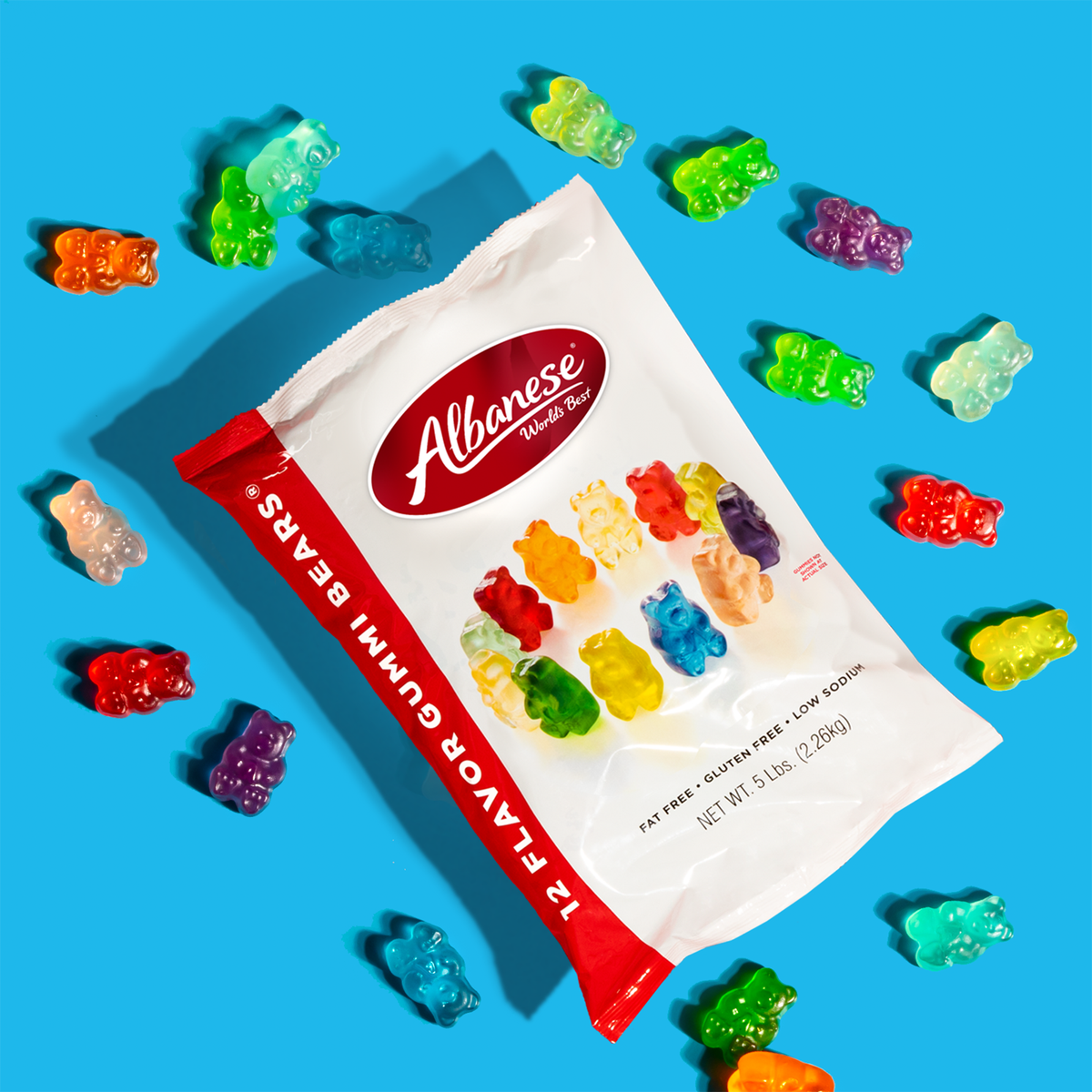 Albanese Confectionery-12 Flavor Gummi Bears 5 lb. Bag-50200-Legacy Toys