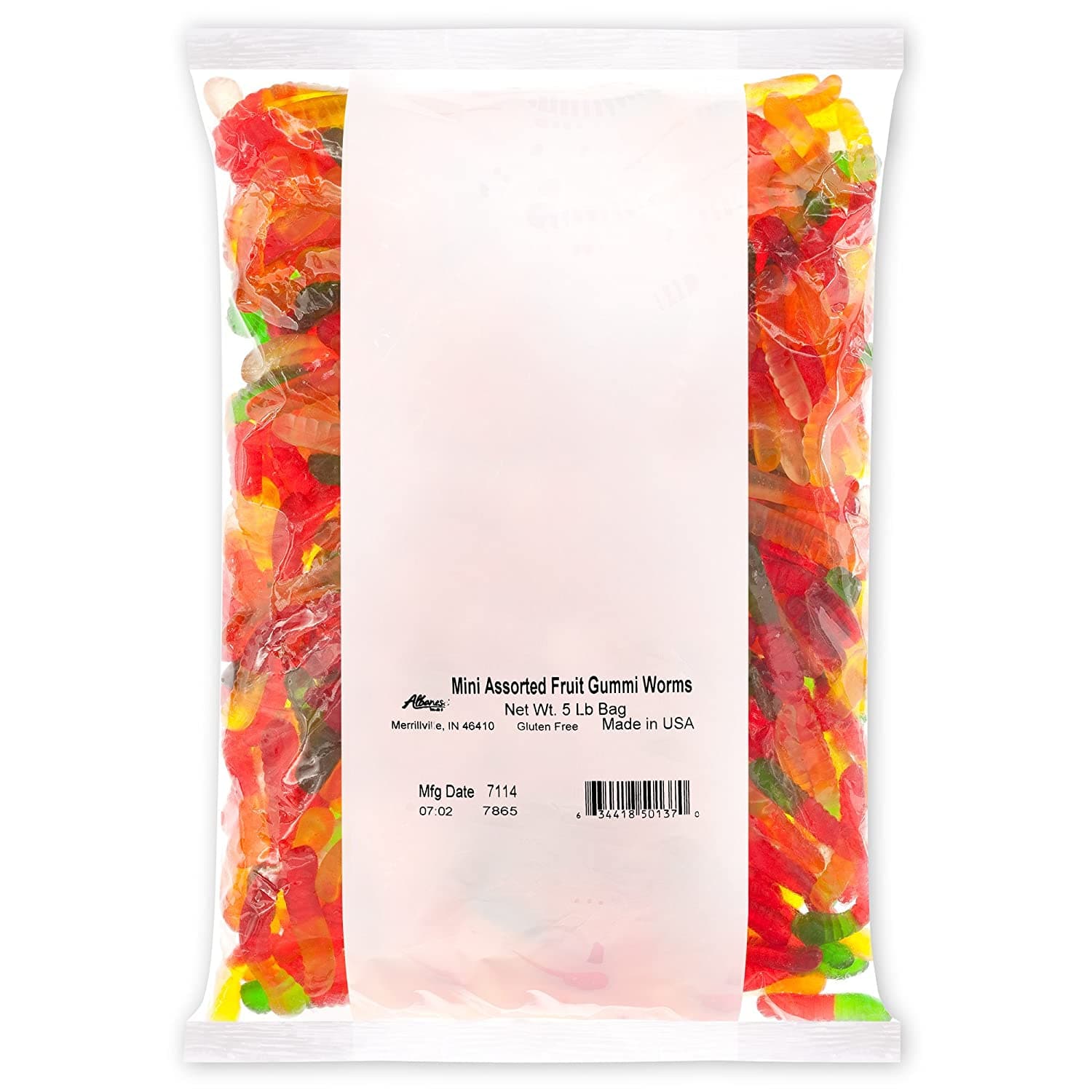 Albanese Confectionery-Mini Assorted Fruit Gummi Worms 5 lb. Bag-50137-Legacy Toys