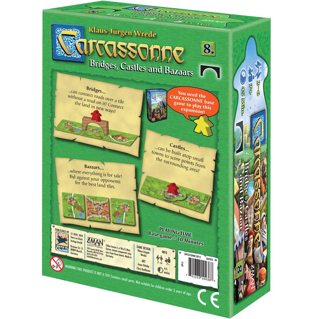 Asmodee-Carcassonne Expansion 8: Bridges, Castles and Bazaars-ZM7818-Legacy Toys