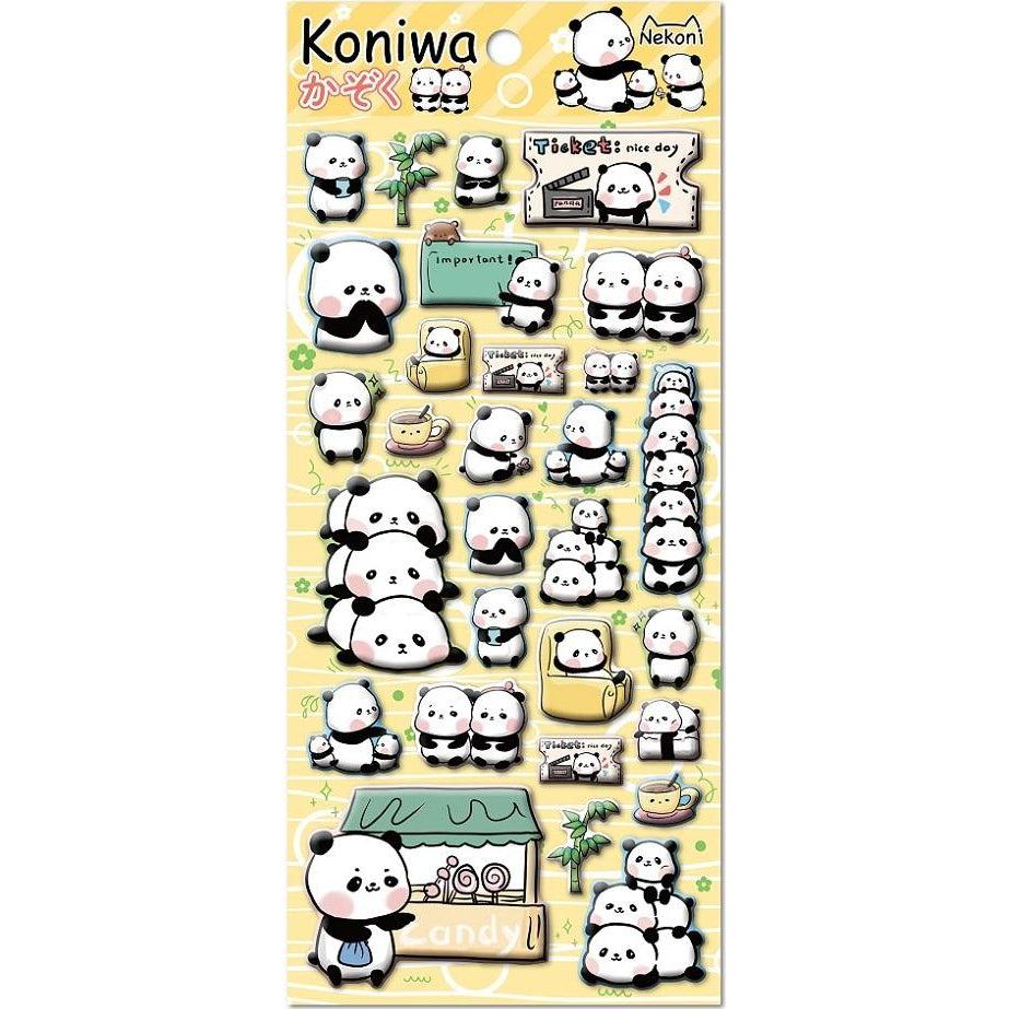 BC Mini-Panda Puffy Stickers-85535-Legacy Toys