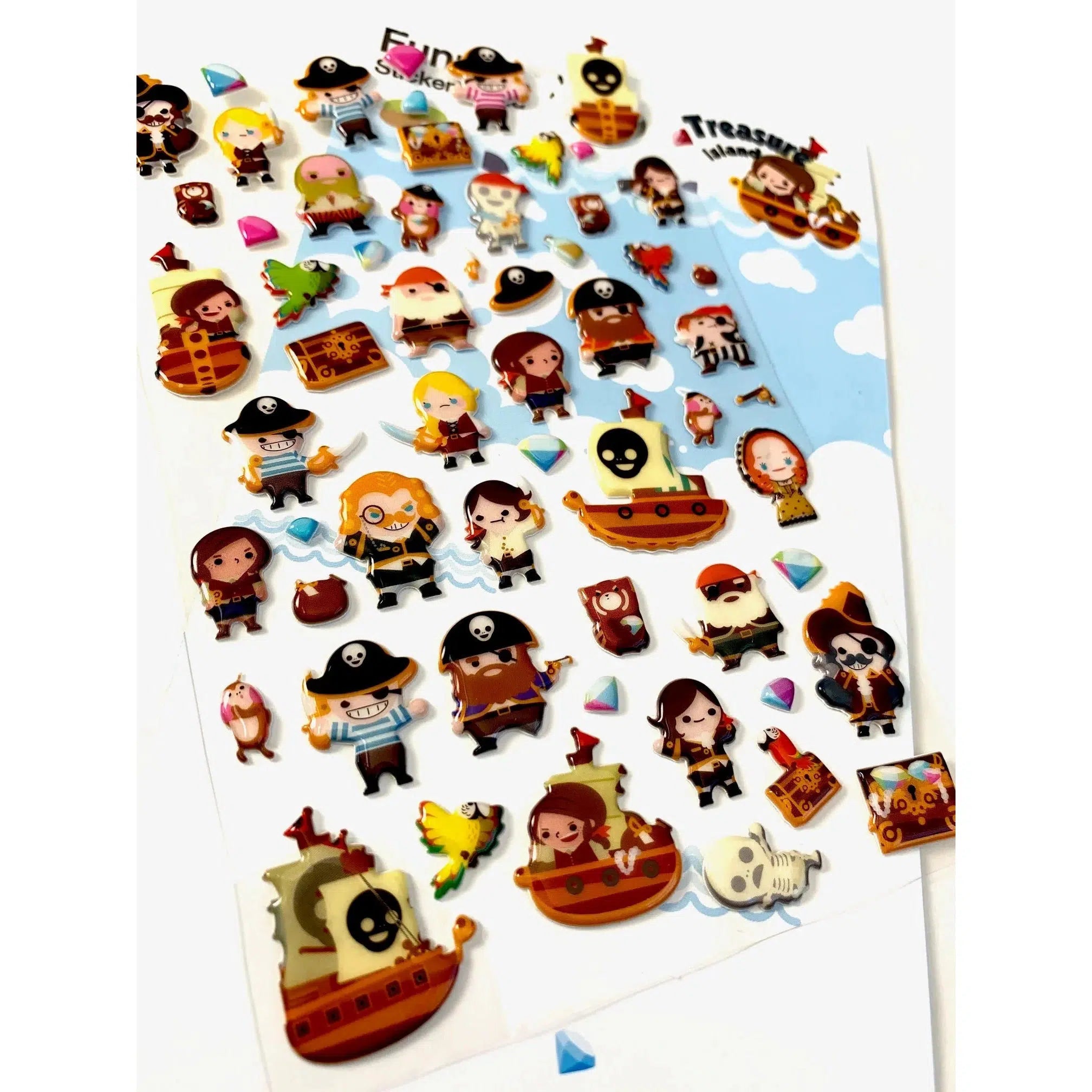 BC Mini-Treasure Island Puffy Stickers-40665-Legacy Toys