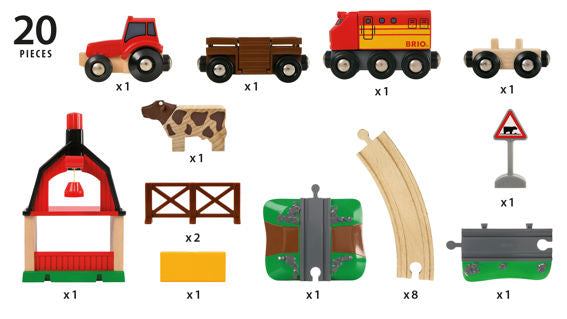 BRIO-Brio Farm Railway Set-63371900-Legacy Toys