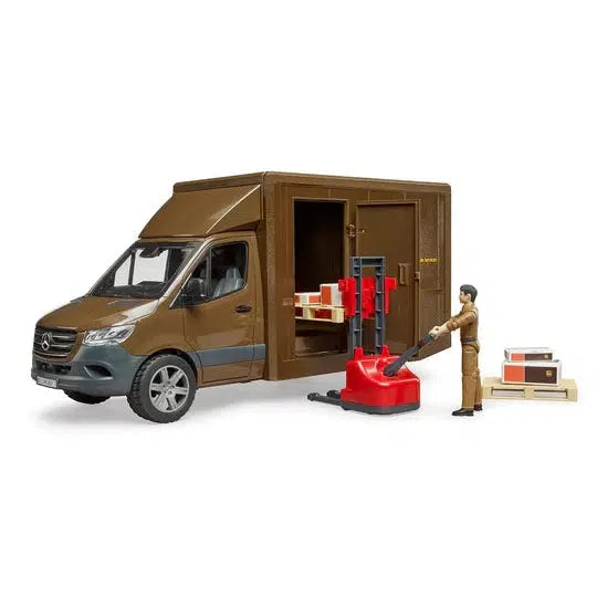 Bruder-MB Sprinter UPS Truck with Manually Operated Pallet Jack-02678-Legacy Toys