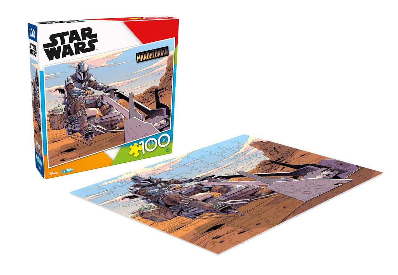 Buffalo Games-Star Wars: The Mandalorian: Speed Biker Strike - 100 Piece Puzzle-4814-Legacy Toys