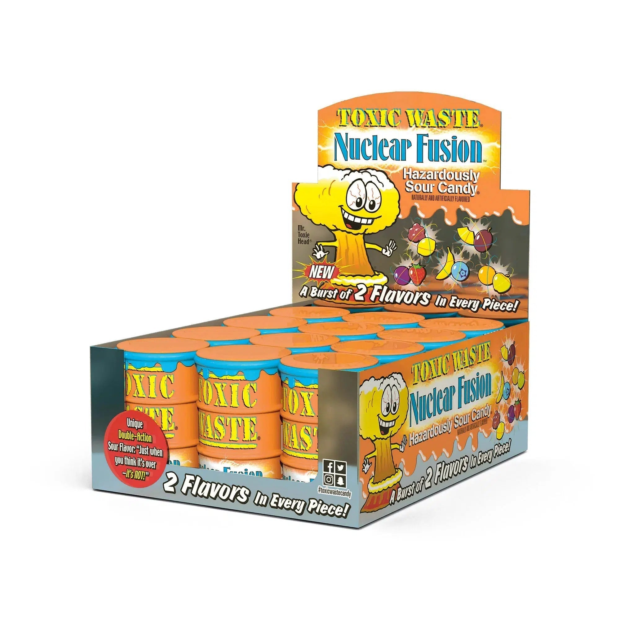 Candy Dynamics-Toxic Waste Nuclear Fusion Drum 1.48 oz.-89414-12-Box of 12-Legacy Toys