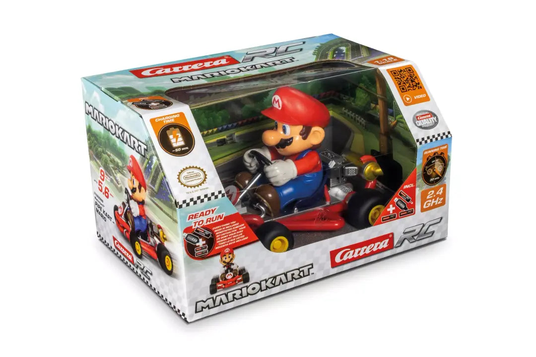 Carrera-2.4GHz Mario Kart Pipe Kart, Mario-CARR370200989-Legacy Toys