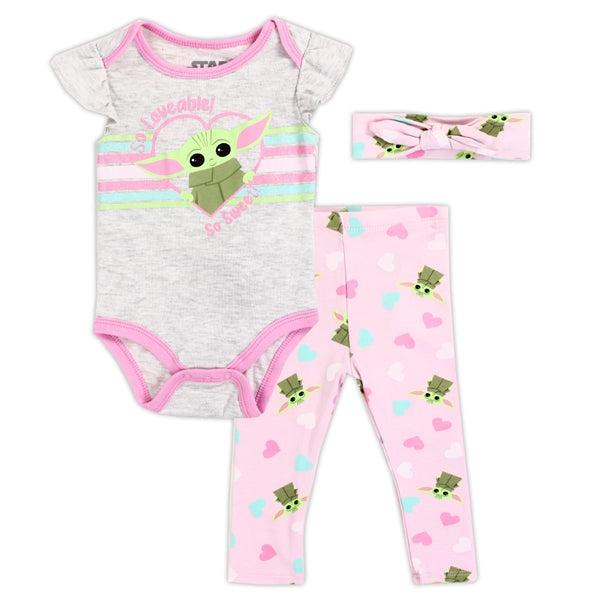 Childrens Apparel-BABY YODA Girls Newborn 3PC Headband Set--Legacy Toys