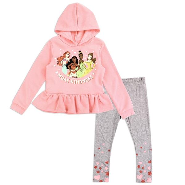 Childrens Apparel-Disney Princesses Girls 4-6X 2PC Fleece Legging Set-DPG921HDS-1-4-Legacy Toys