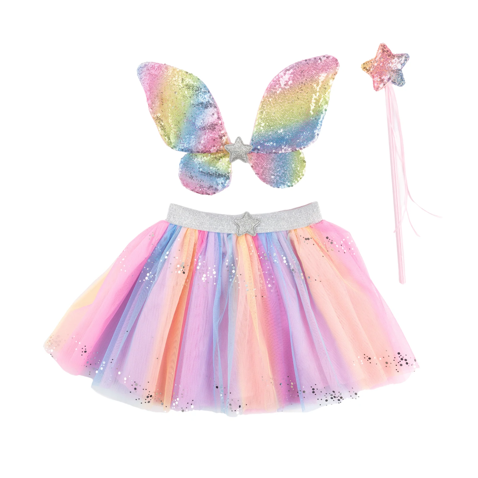 Creative Education-Rainbow Sequins Skirt, Wings And Wand-42925-Legacy Toys
