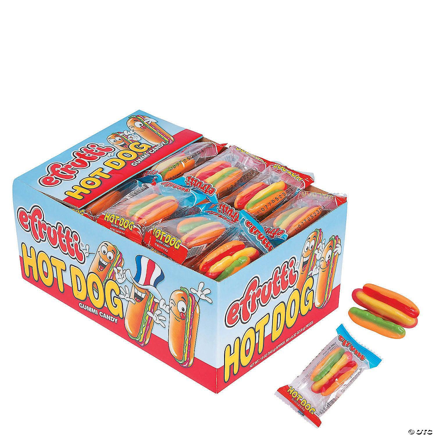 Efrutti-Efrutti Gummi Hot Dog-5051-Box of 60-Legacy Toys