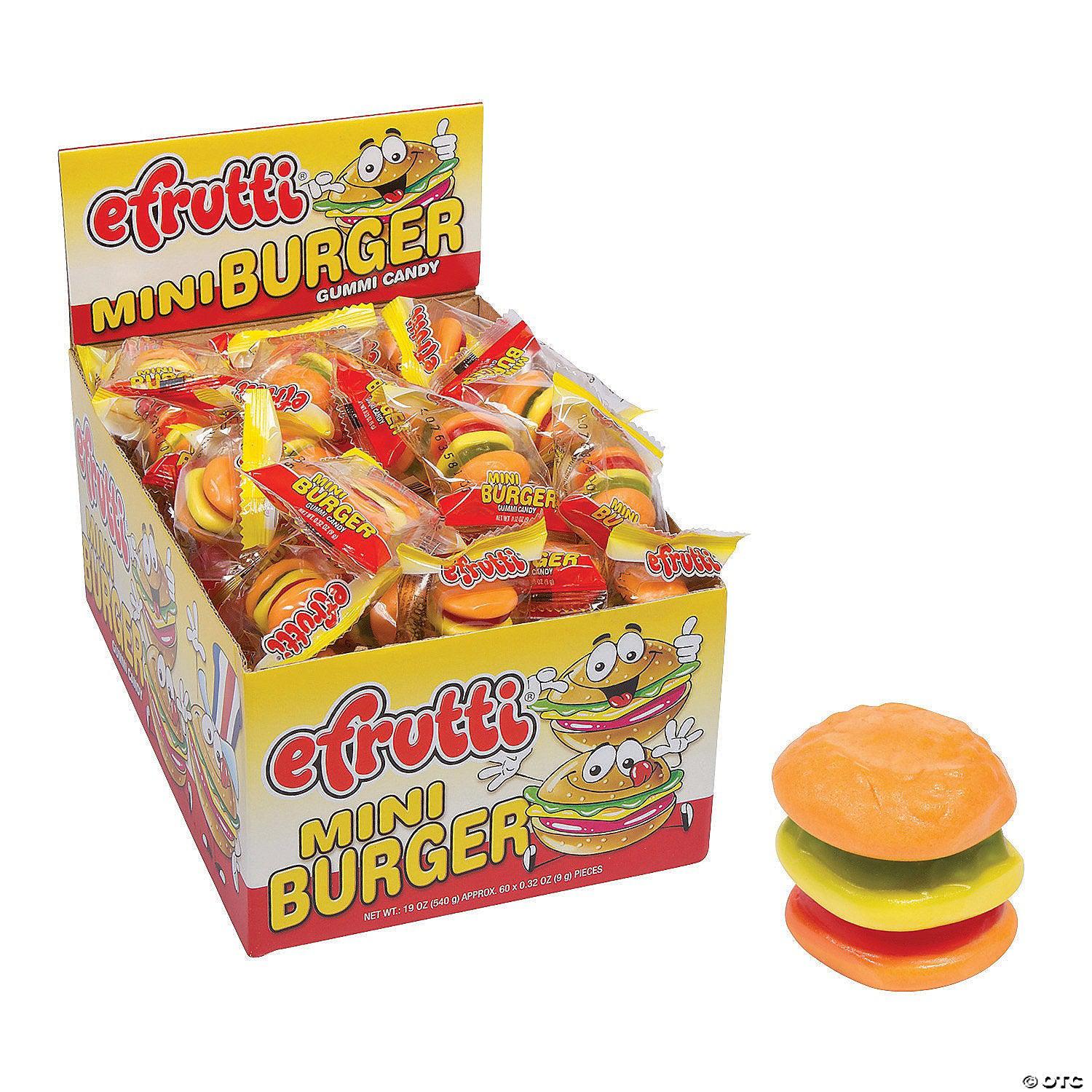 Efrutti-Efrutti Gummi Mini Burger-5011-Box of 60-Legacy Toys