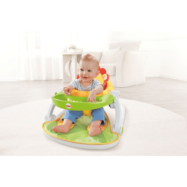 Fisher Price-Fisher-Price Deluxe Sit-Me-Up Floor Seat with Toy Tray - Lion-FPR21-Legacy Toys