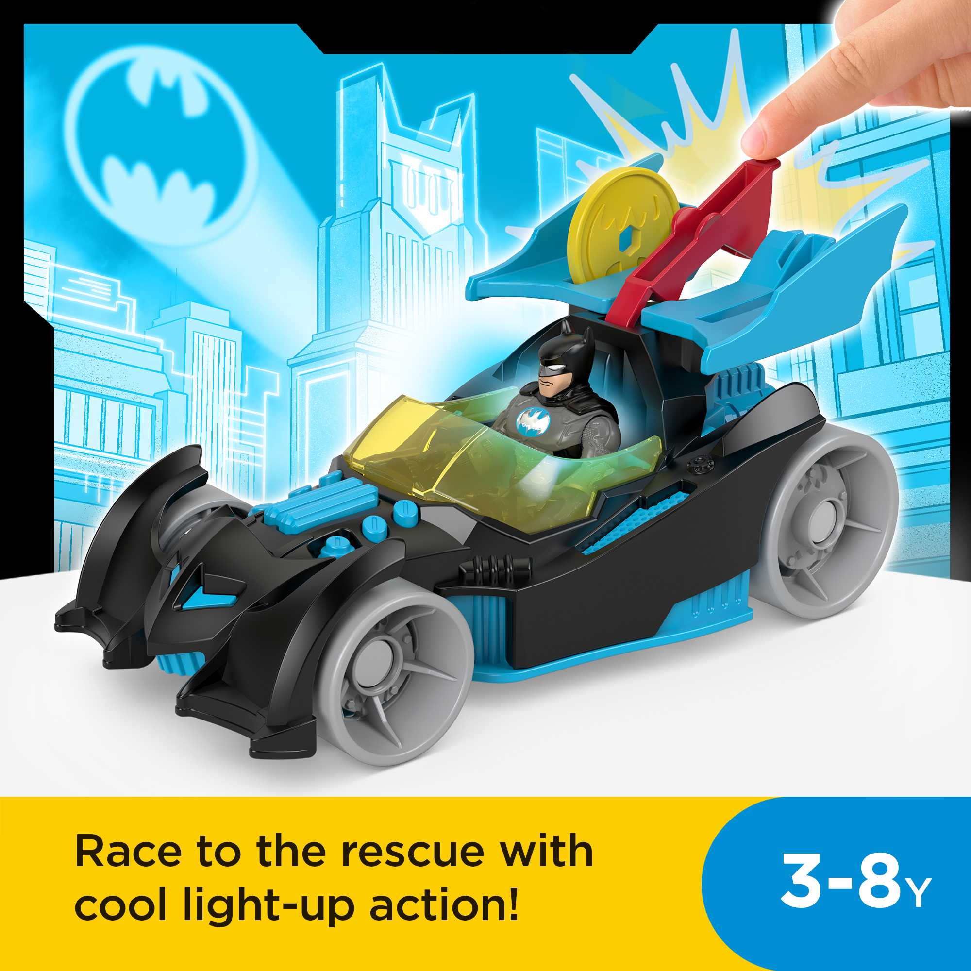 Fisher Price-Fisher-Price Imaginext - DC Super Friends™ Bat-Tech Racing Batmobile-HFD48-Legacy Toys