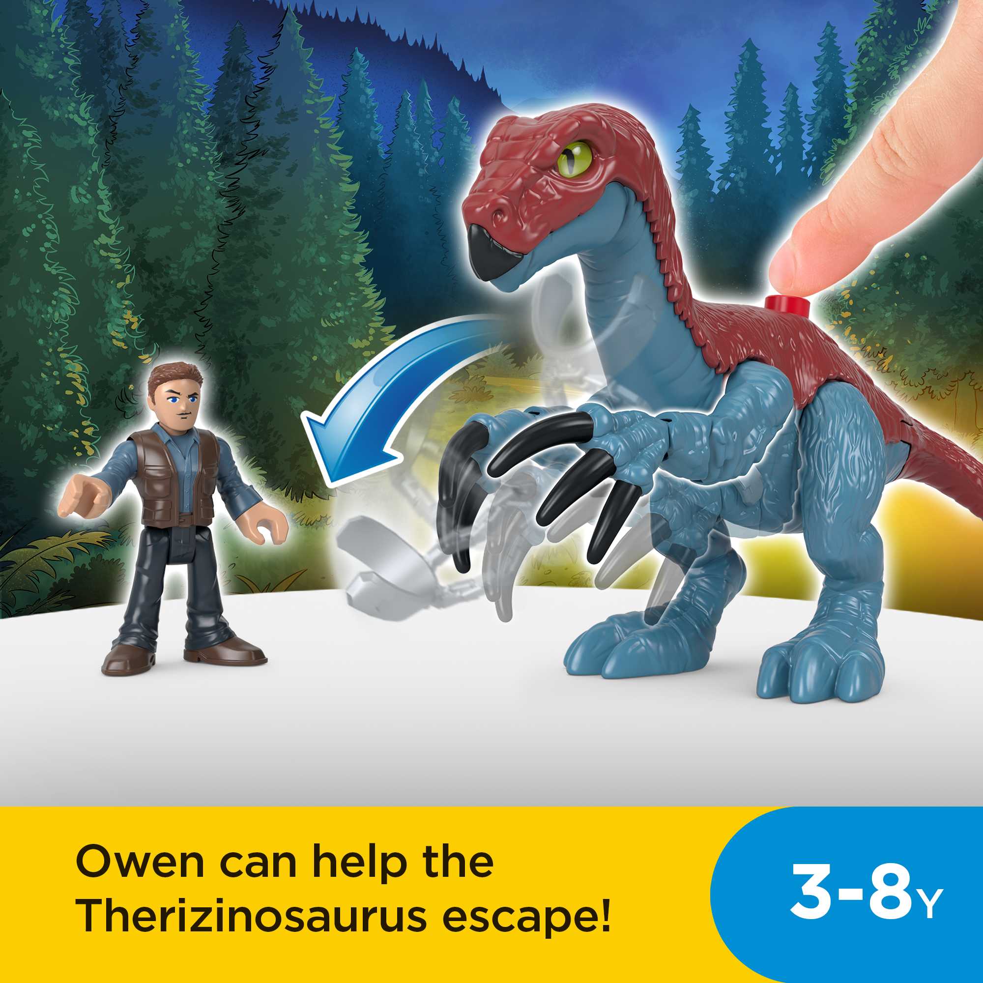 Fisher Price-Fisher-Price Imaginext - Jurassic World Therizinosaurus & Owen-GVV63-Legacy Toys