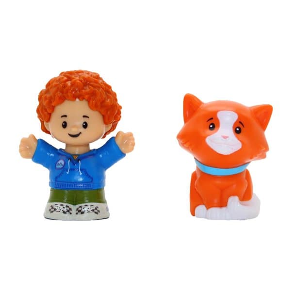 Fisher Price-Fisher-Price Little People Figure 2 Pack -HBW72-Kid and Cat-Legacy Toys