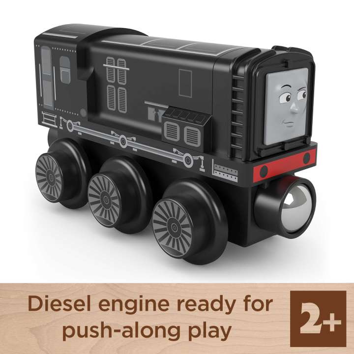 Fisher Price-Thomas & Friends Wooden Railway Diesel Engine Push-Along Train-HBJ84-Legacy Toys