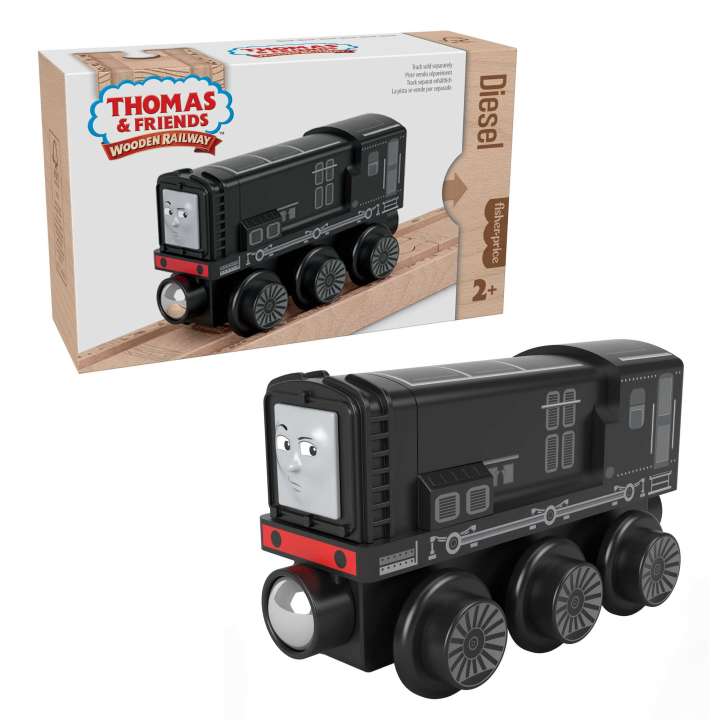 Fisher Price-Thomas & Friends Wooden Railway Diesel Engine Push-Along Train-HBJ84-Legacy Toys