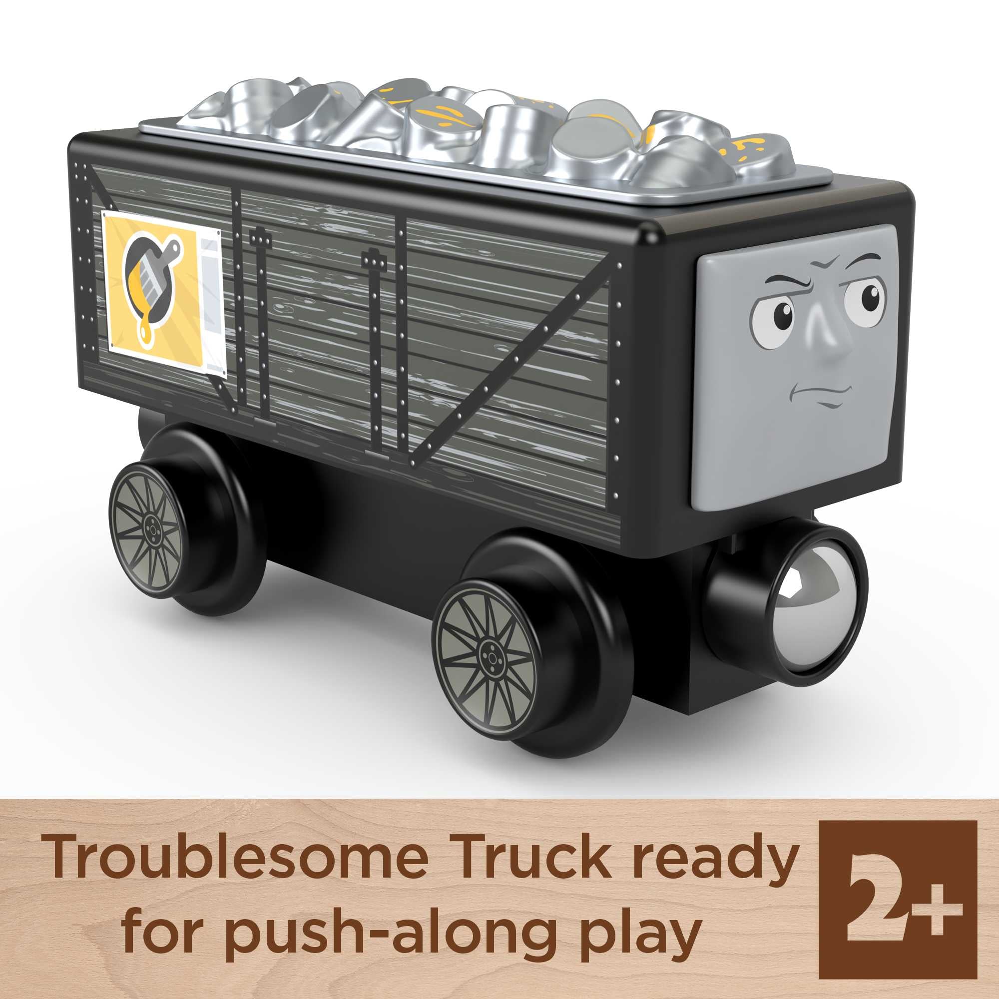 Fisher Price-Thomas & Friends Wooden Railway - Troublesome Truck & Paint-HBJ90-Legacy Toys