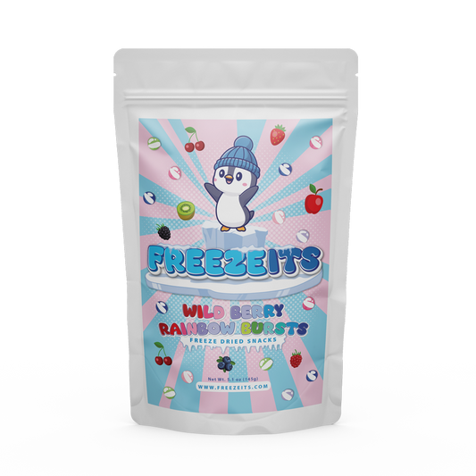 FREEZEITS-FREEZEITS Freeze Dried Candy - Rainbow Bursts Crunchy Snacks - Resealable Packaging - 5.1oz.-FRZ102-Wild Berry Rainbow Bursts-Legacy Toys