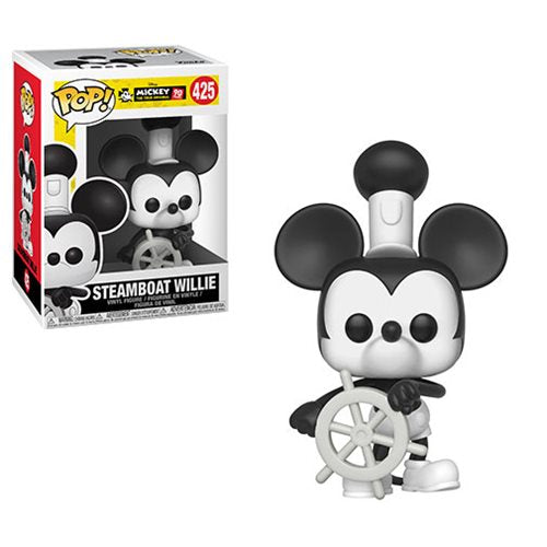 Funko-Mickey's 90th Anniversary - Steamboat Willie Funko Pop! Vinyl Figure-FU32182-Legacy Toys