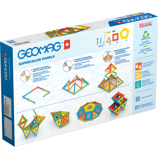 Geomag-Geomag Supercolor Panels Recycled 78 Pieces-379-Legacy Toys