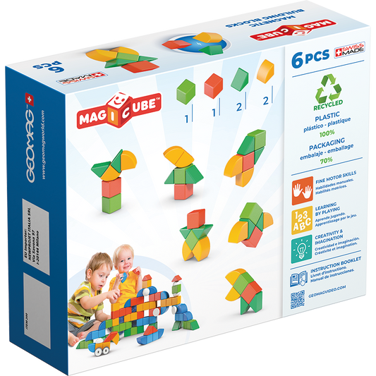 Geomag-Magicube Shapes Recycled 6 Pieces-200-Legacy Toys