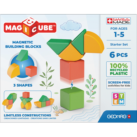 Geomag-Magicube Shapes Recycled 6 Pieces-200-Legacy Toys