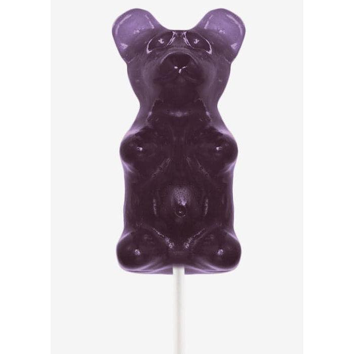 Giant Gummy Bears-Giant 1/2lb. Gummy Bear on a Stick-12647-Grape-Legacy Toys