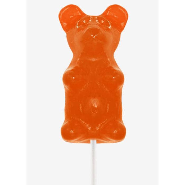 Giant Gummy Bears-Giant 1/2lb. Gummy Bear on a Stick-12649-Orange-Legacy Toys