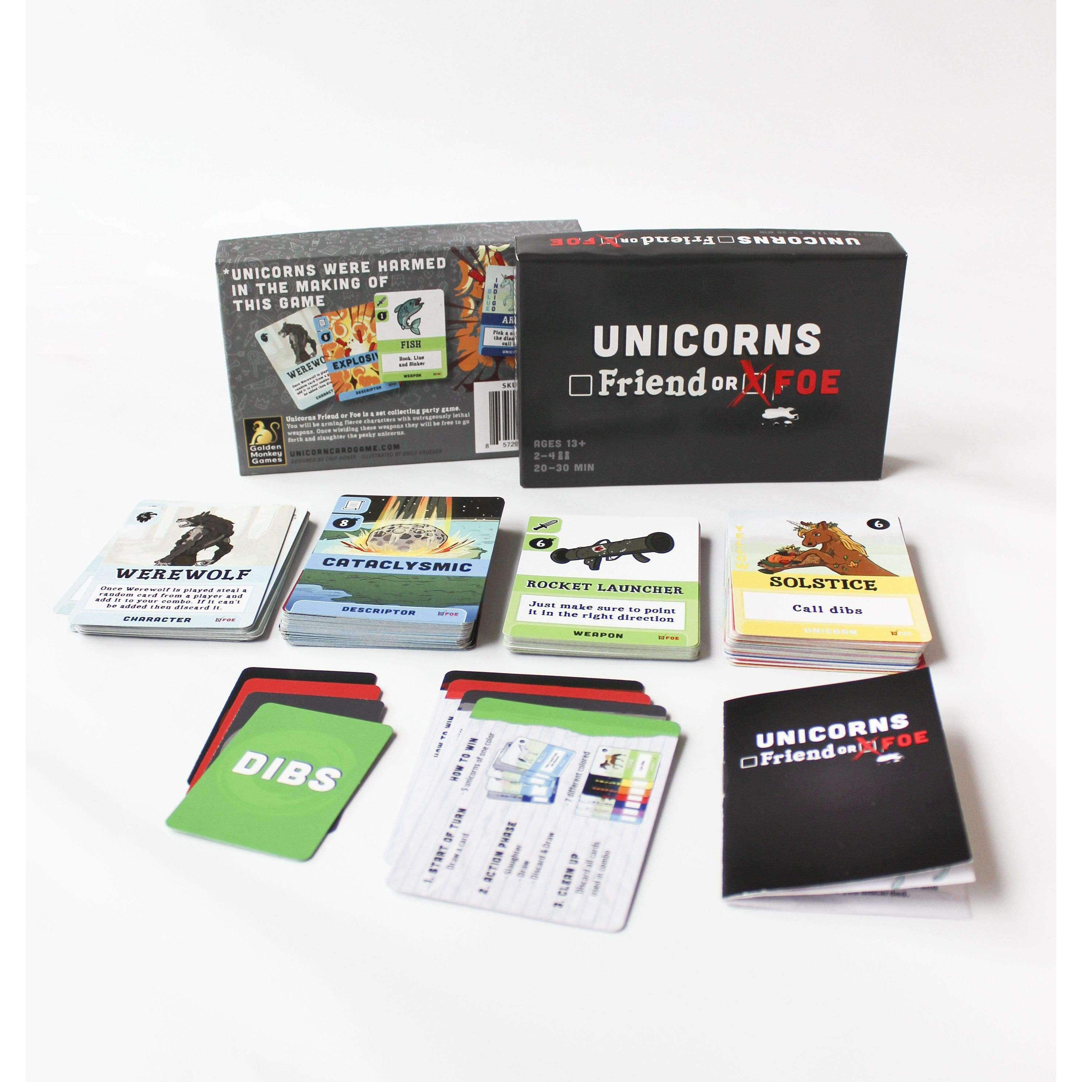 Golden Monkey Games-Unicorns Friends or Foe Party Card Game for Kids & Adults--Legacy Toys