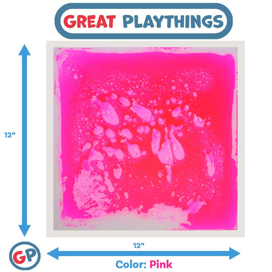 Great Playthings-11.8" Square Liquid Sensory Floor Tile - Box of 6-GP1124-Pink-Legacy Toys