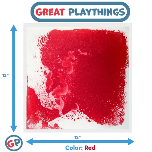 Great Playthings-11.8" Square Liquid Sensory Floor Tile-GP1126-1-Red-Legacy Toys