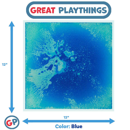 Great Playthings-11.8" Square Liquid Sensory Floor Tile-GP1122-1-Blue-Legacy Toys