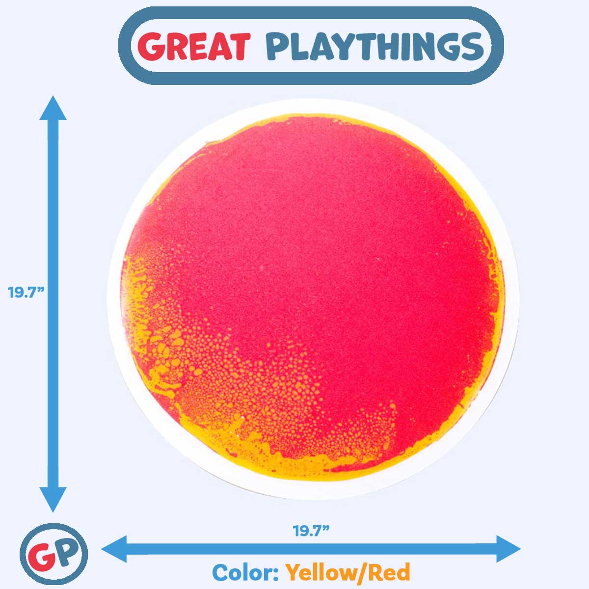 Great Playthings-19.7" Round Liquid Sensory Floor Tile-GP1131-YR-Yellow/Red-Legacy Toys