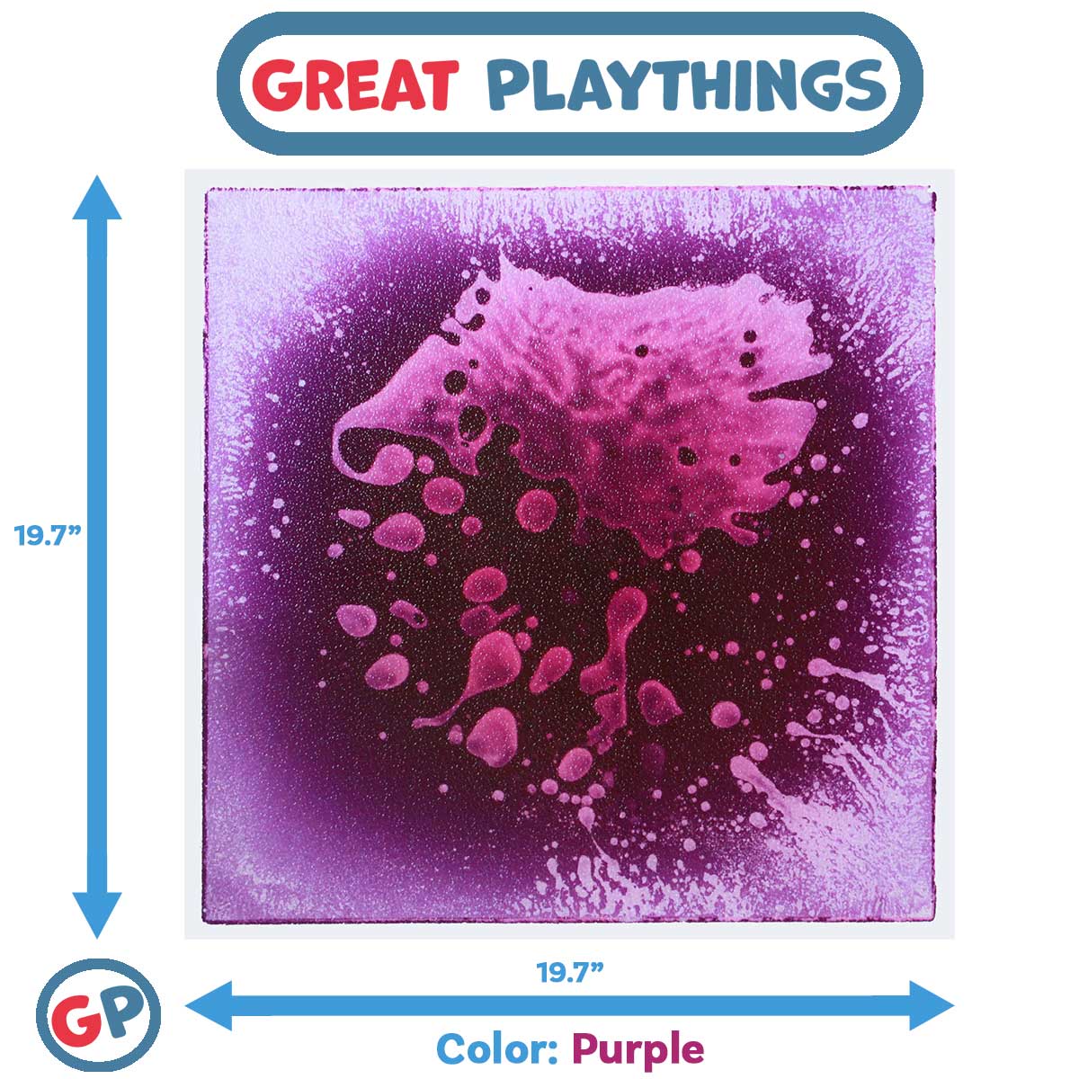Great Playthings-19.7" Square Liquid Sensory Floor Tile - Box of 6-GP1105-Purple-Legacy Toys
