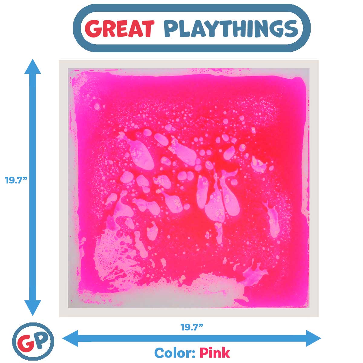 Great Playthings-19.7" Square Liquid Sensory Floor Tile - Box of 6-GP1104-Pink-Legacy Toys