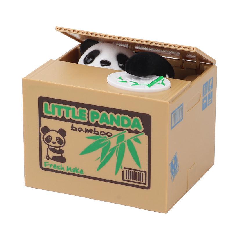 Great Playthings-Mischief Stealing Coin Piggy Bank-MM8807-Panda Bamboo Bank-Legacy Toys