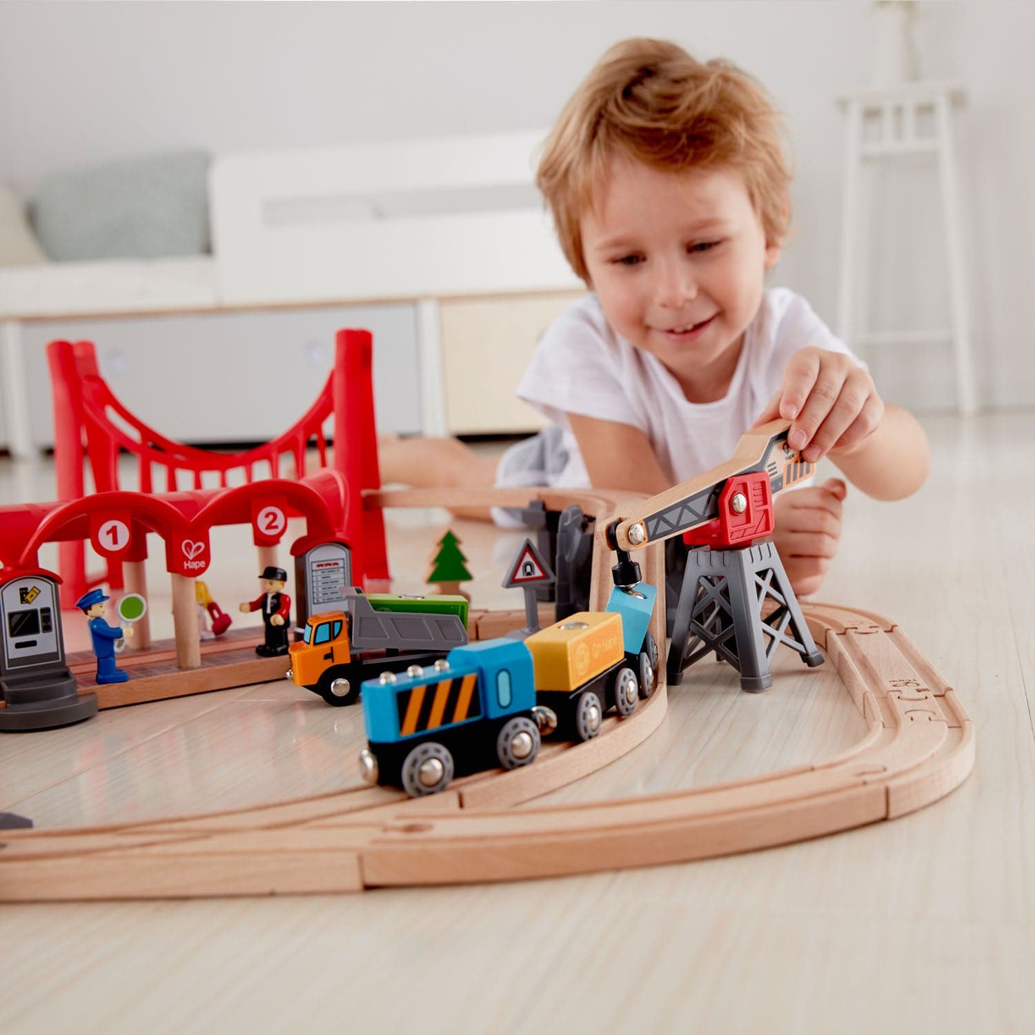 Hape-Busy City Rail Set-E3730-Legacy Toys
