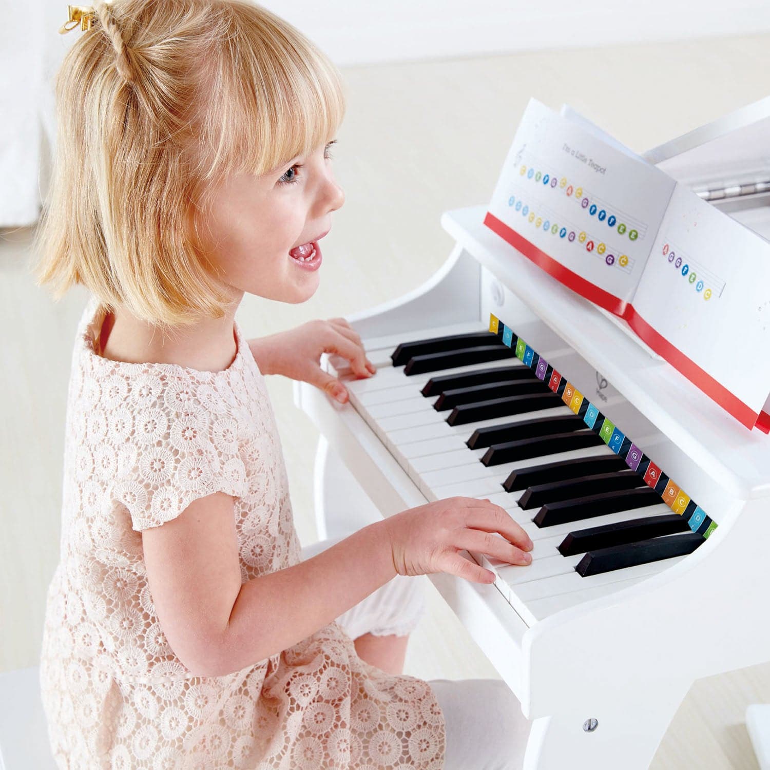 Hape-Deluxe Grand Piano - White-E0338-Legacy Toys