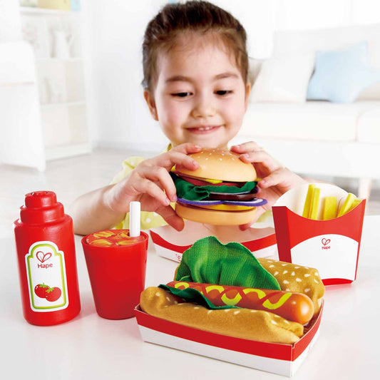 Hape-Fast Food Set Kitchen Playset-E3160-Legacy Toys
