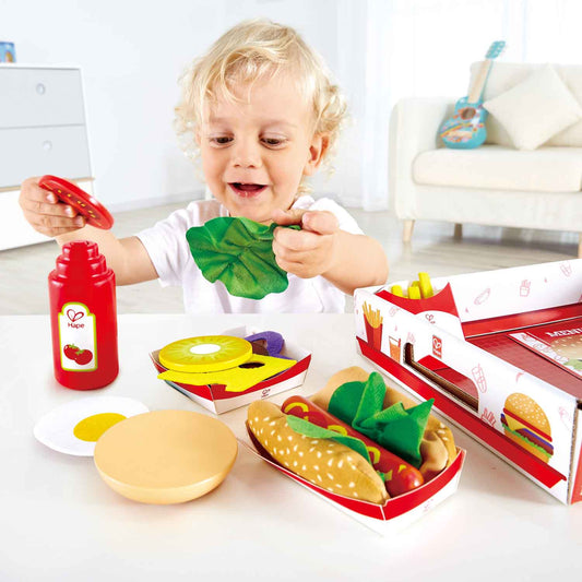 Hape-Fast Food Set Kitchen Playset-E3160-Legacy Toys