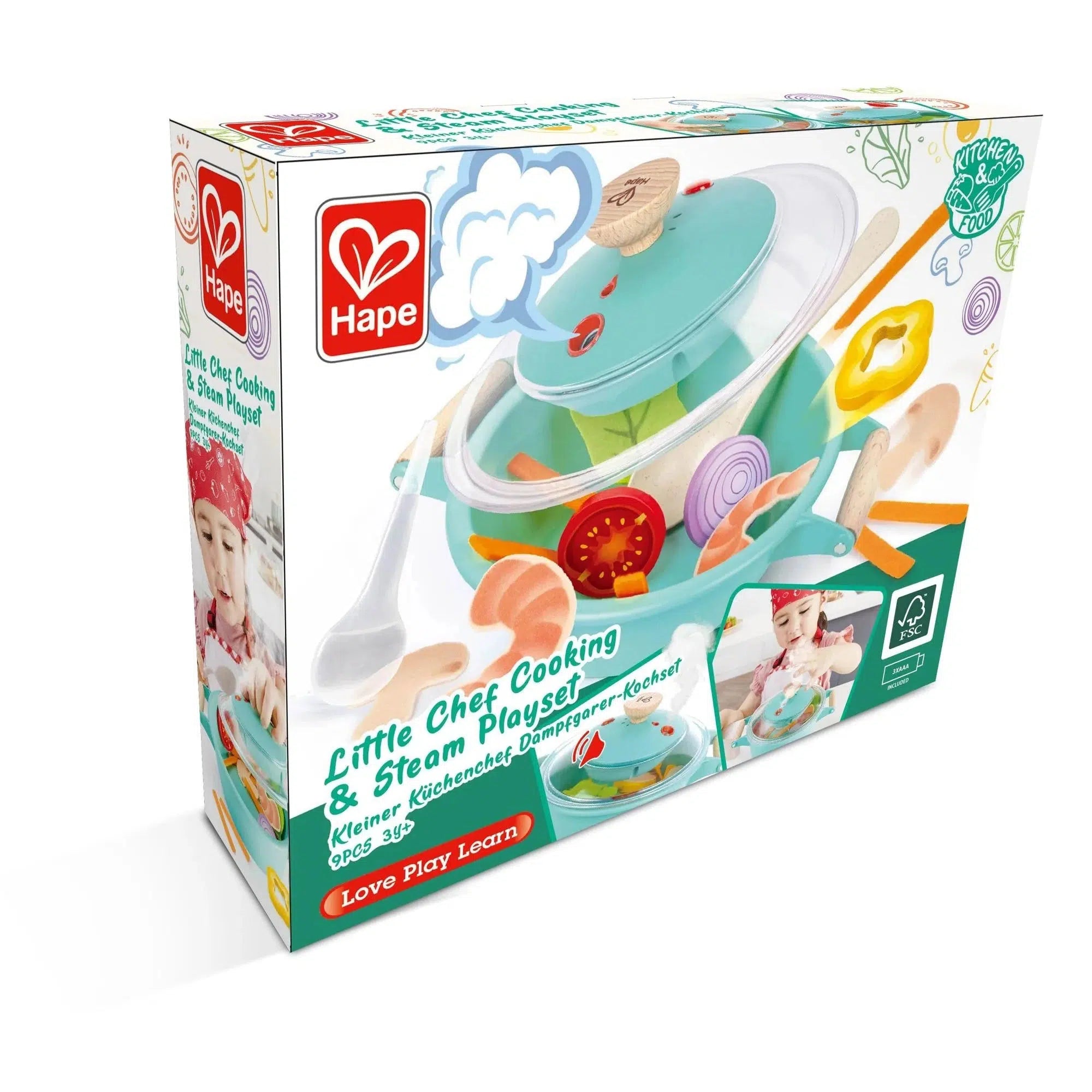 Hape-Little Chef Cooking & Steam Playset-E3187-Legacy Toys