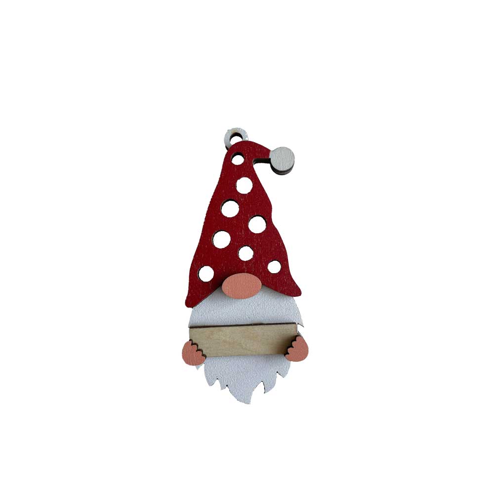 Idako-Personalized Wooden Christmas Ornament Gnome (Standard)-ORN017-Legacy Toys