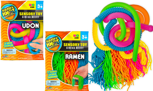 JA-RU-Squish & Knot Sensory Toy Oodles Noodles Assorted Styles-4799-Legacy Toys