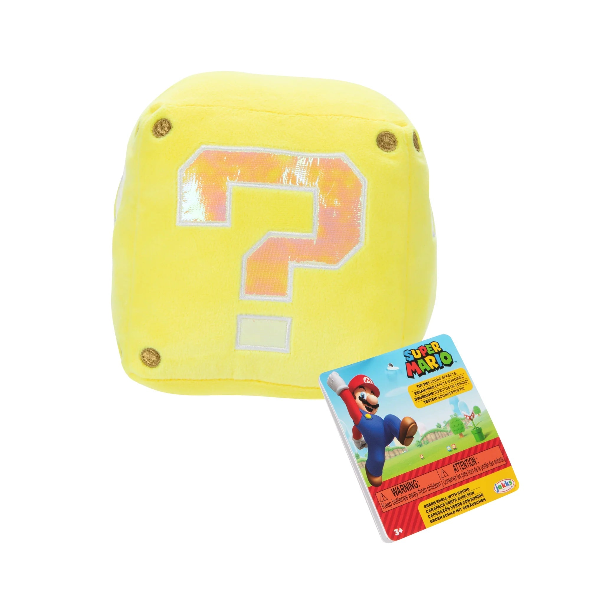 Jakks Pacific-Nintendo SFX Plush-41531-Question Block-Legacy Toys