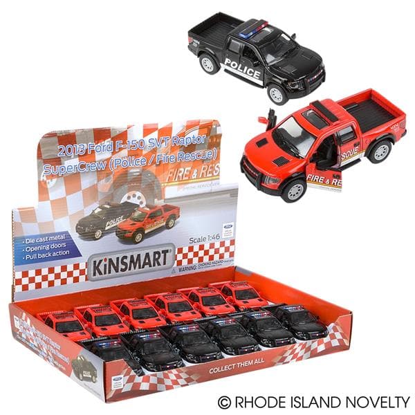 Kinsmart-5" Diecast 2013 Ford F-150 SVT Raptor Police or Fire Rescue-MC-55938-Legacy Toys